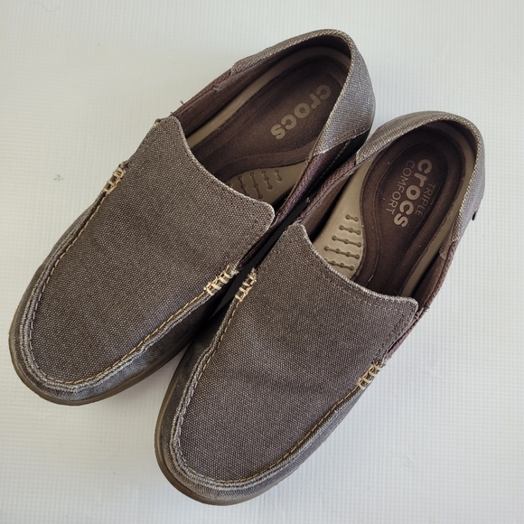 Crocs Men's Santa Cruz 2 Luxe Loafer Espresso/Walnut Size 8 - Picture 6 of 8